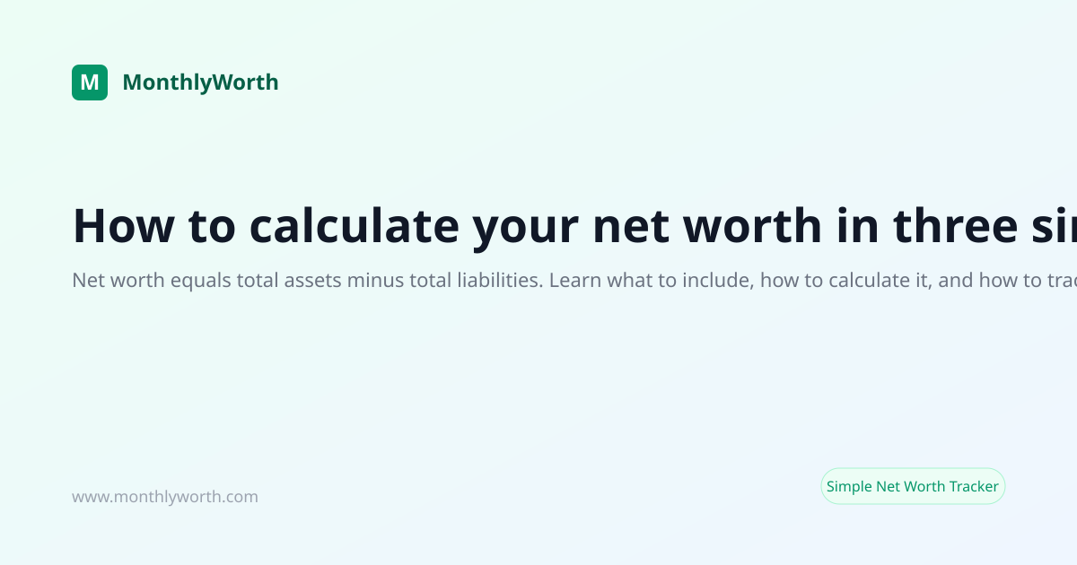 How to Calculate Net Worth | MonthlyWorth